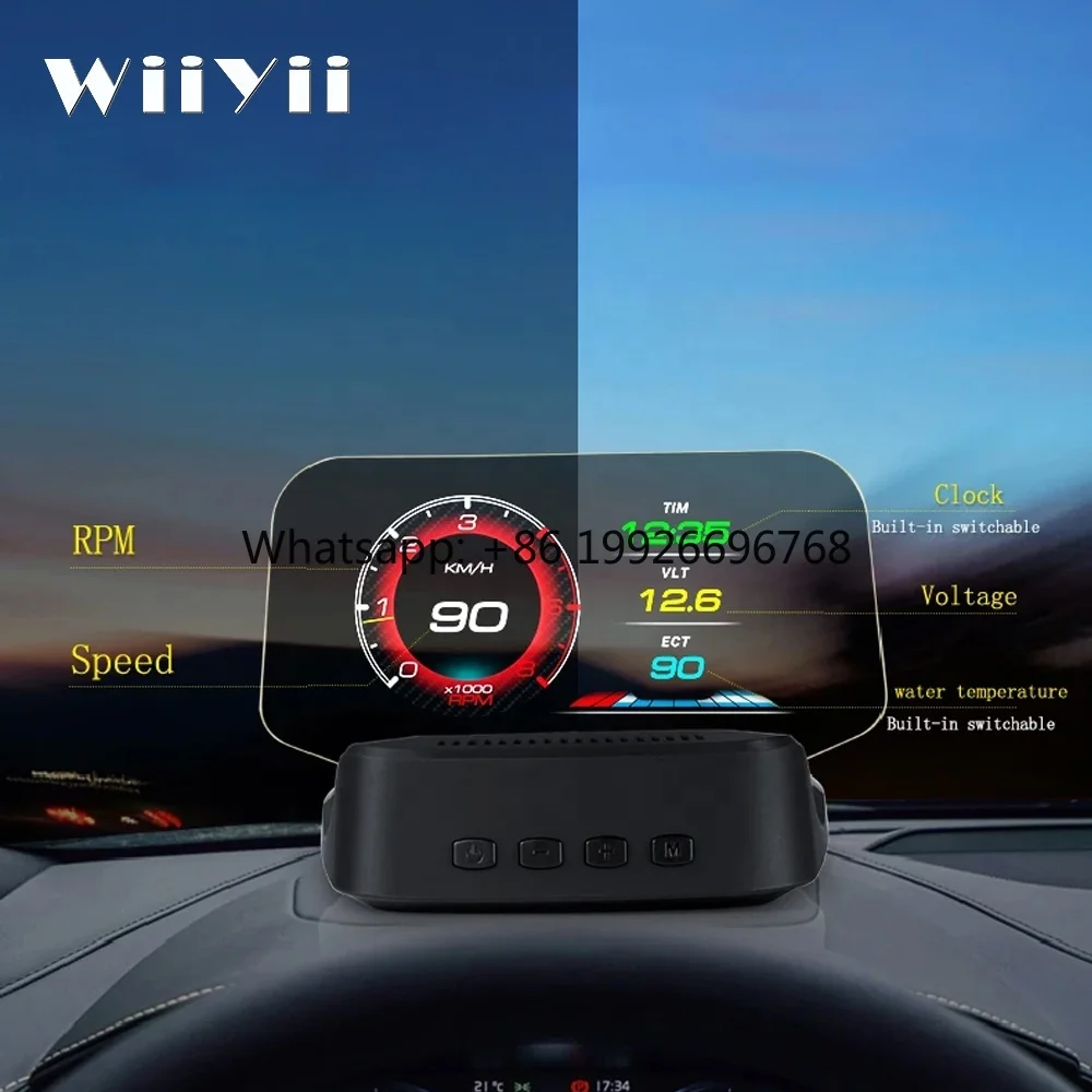 2026 Car TFT LCD Head up Display HUD C2 Navigation Mirror Auto Electronics Multi-function Auto Speedometer OBD2 GPS HUD