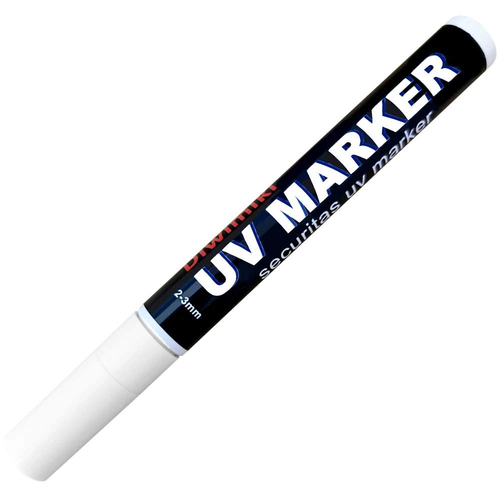 1 Stück Diwimiki Marker-Stift mit dicker Spitze, unsichtbar, 2–3 mm, wasserfest, nicht leicht abwischbar, UV-Stift für Papier, Metall, Glas, Holz, Leder