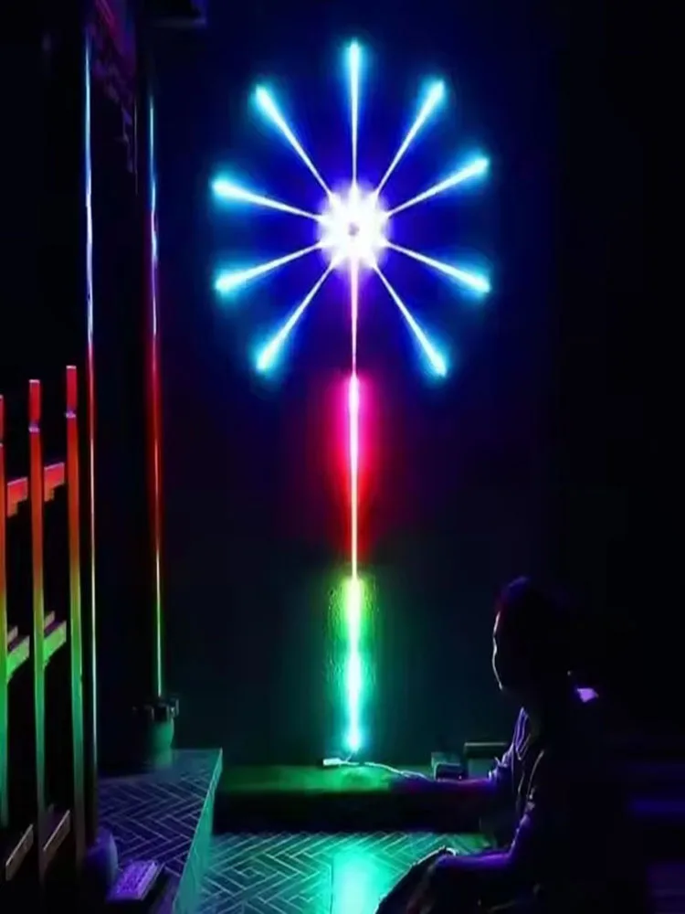 RGB Sound Activated Firework LED Light Strip Music Sync Meteor Lamp Christmas Wedding Party Decor Lighting Kit