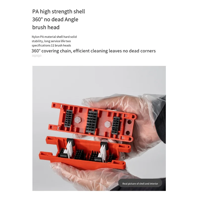

AASS-Motorcycle Automatic Chain Cleaning Kit Brush Washing Chain Maintenance Tools Automatic Chain Cleaner Tool Kit