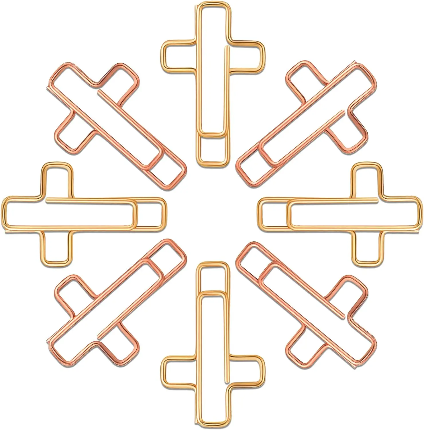 100 Pieces Cross Paper Clips Gold and Rose Gold Color sliver brown Paper Clips Journaling Paper Clips Bible Study
