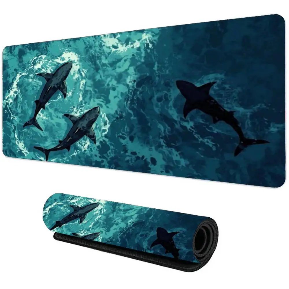 

Large Dolphin Whale mouse pad XXL rectangular desk mat Ocean art poster style office accessorys keyboard PC mousepad rubber