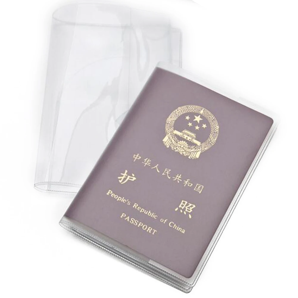 Impermeável PVC Passaporte Capa, transparente Passaporte Capa Case, certificado de viagem, cartão de crédito, documento Titular