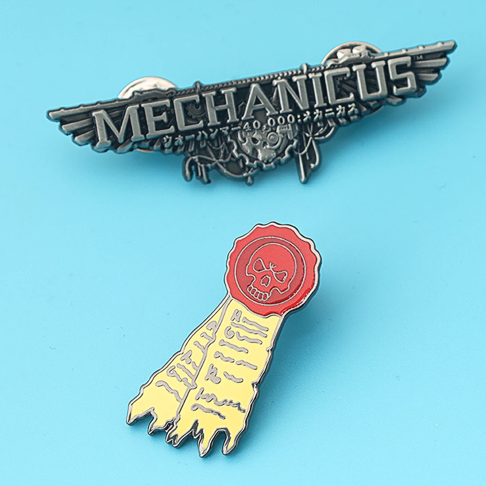 ウォーハンマー 40K ロゴブローチエナメルクリエイティブメタルバックパックバッジラペルピンコスプレジュエリーアクセサリーゲームファンギフト