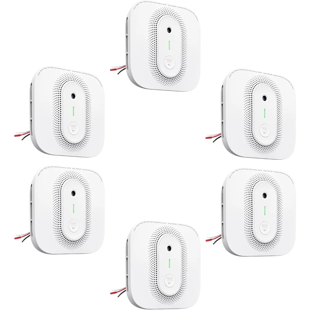 Smoke Detector Carbon Monoxide Detector Combo Hardwired with Voice Location, Interconnected Smoke and Carbon Monoxide Detector