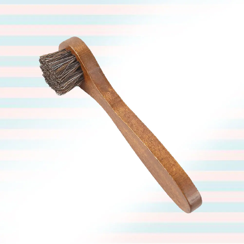

Cleaning Shoe Brush Horse Hair Bristle Polishing Shoes Shine Applicator Wooden Light Weight