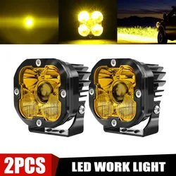 BraveWAY Super Bright 3 inch LED Fog Lights for OffRoad PickUp Truck Motorcycle Driving Lamps Working Light Yellow/White 3000K