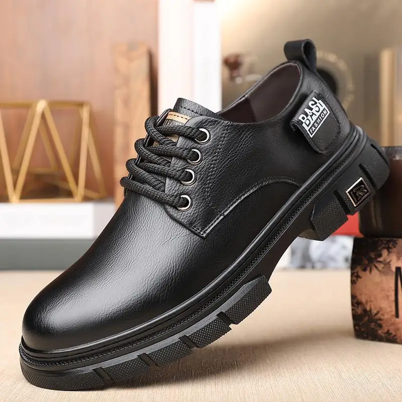 Derby de estilo británico para hombre joven, ropa Formal de negocios, zapatos de boda de cuero Retro, ropa Formal informal