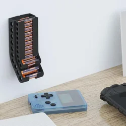 Battery Storage Organizer AA & AAA Combo Small Battery Keeper Wall Holder Battery Dispenser Container for 10AAA & 10AA Batteries