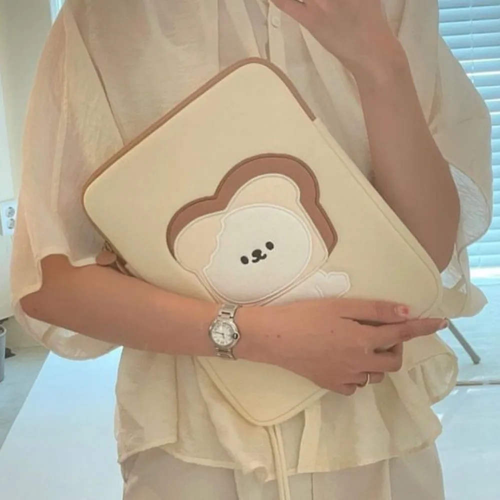 ارتداء مقاومة الخبز الكلب الكرتون حقيبة كمبيوتر محمول الحلو للصدمات اللوحي كم حقيبة رقيقة Kawaii فتاة حقيبة كمبيوتر حقيبة كمبيوتر محمول #2