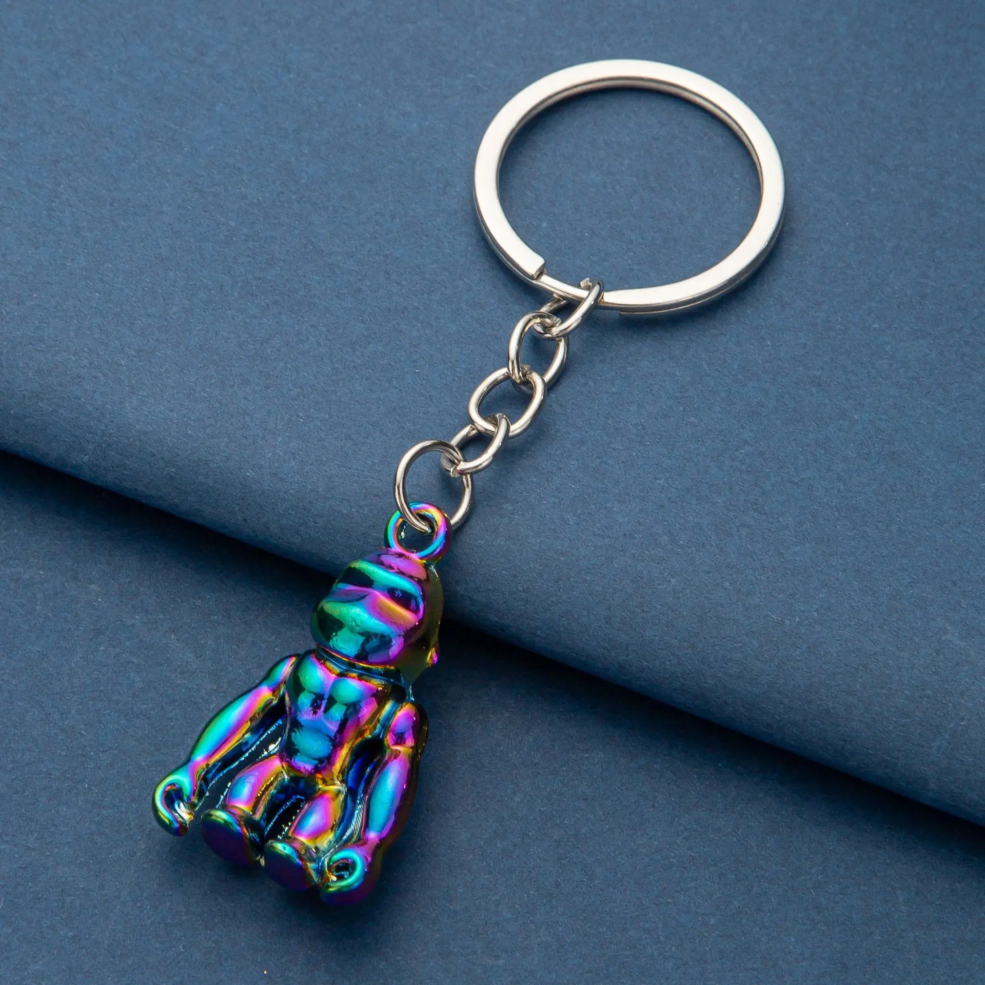 قرد المفاتيح مزدوجة الجانبين قرد المعلقات DIY الرجال المجوهرات سيارة مفتاح سلسلة حلقة حامل تذكارية للهدايا