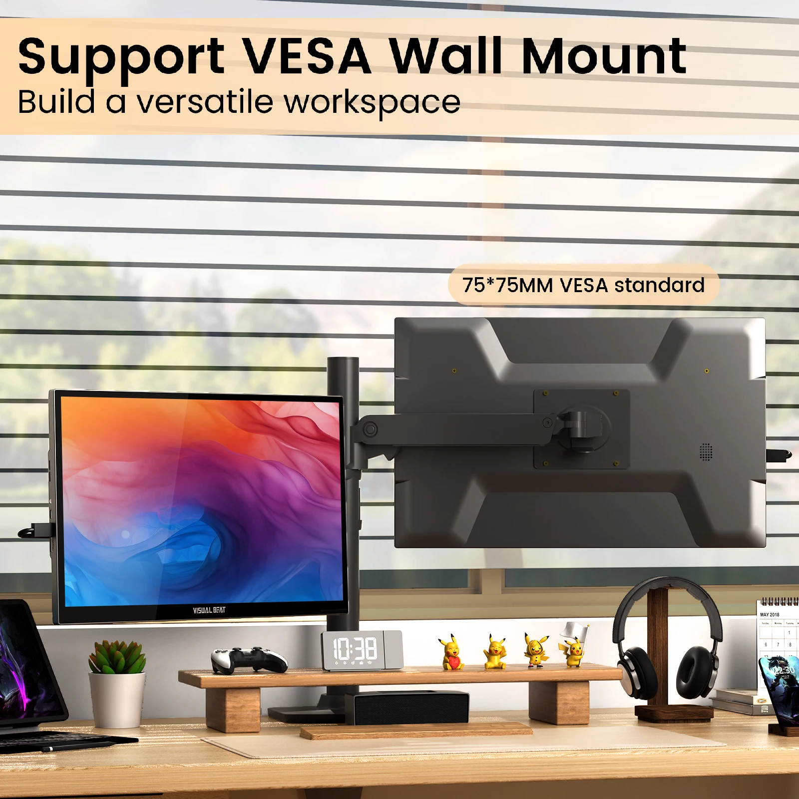 Imagem -03 - Visual Beat-monitor Portátil Touch Screen 17.3 1080p Fhd Ips Usb-c Display com Usb 2.0 Hdmi Alto-falantes Duplos para Laptop pc