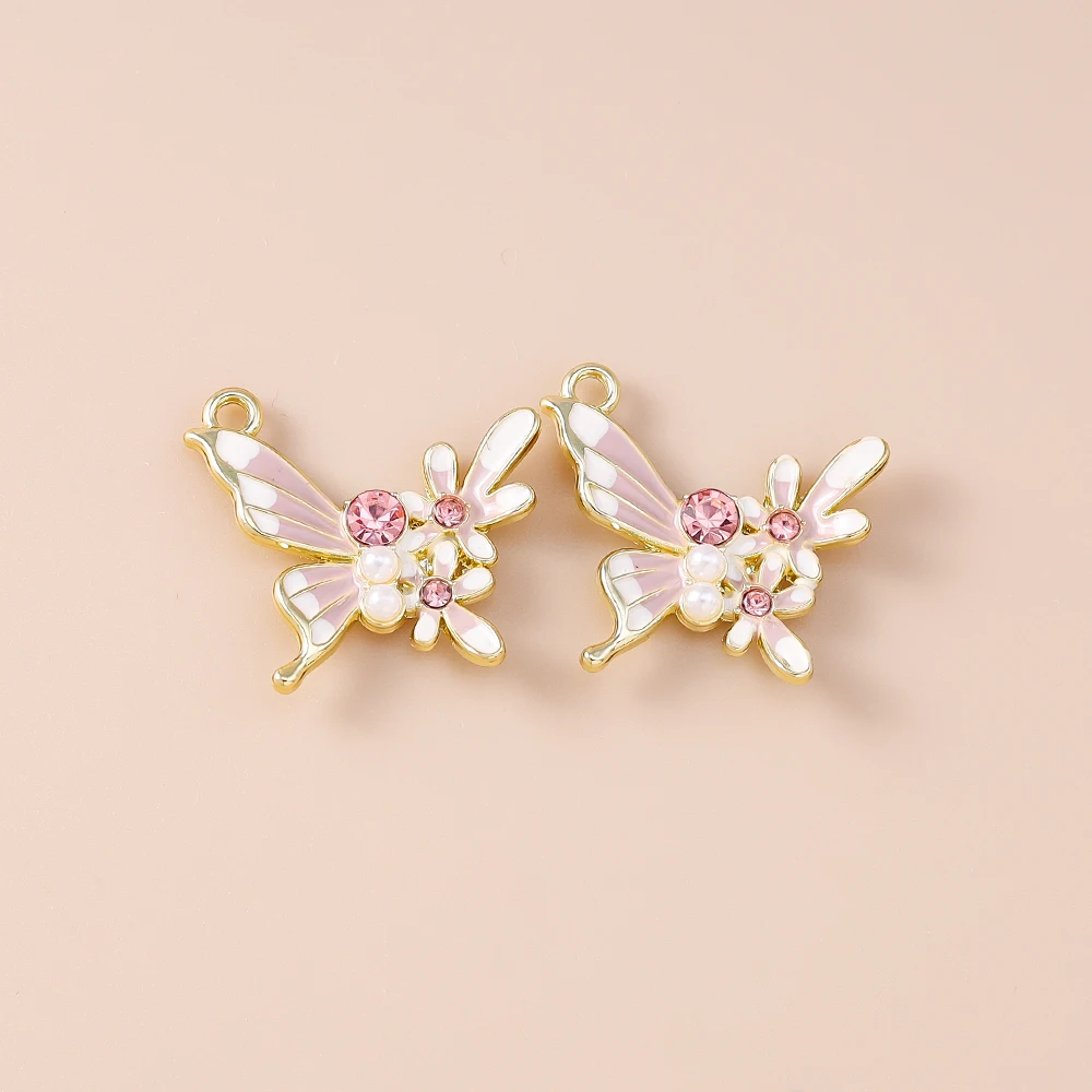 Leslie 5 Stück exquisite Charms, wunderschöne florale Schmetterlingsanhänger für Ohrringe, Halsketten, handgefertigte DIY-Schmuckherstellungszubehör – Detail 5