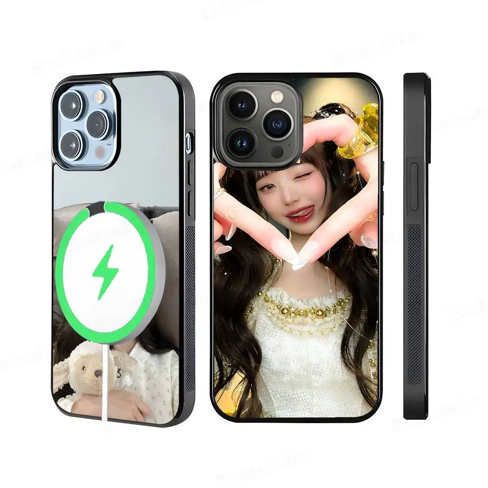 

Girl Jang Wonyoung I-IVE Phone Case Magnetic Case For iPhone 16 14 13 12 11 15 Pro Max Plus For Magsafe Wireless Charge Cover