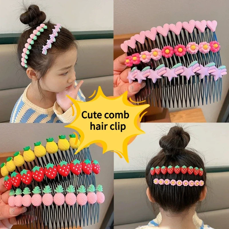 

1Pcs Children Cartoon Insert Comb Cute Broken Hair Sorting Headwear Girl Sweet Fixed Broken Hair Clip Daily Decor