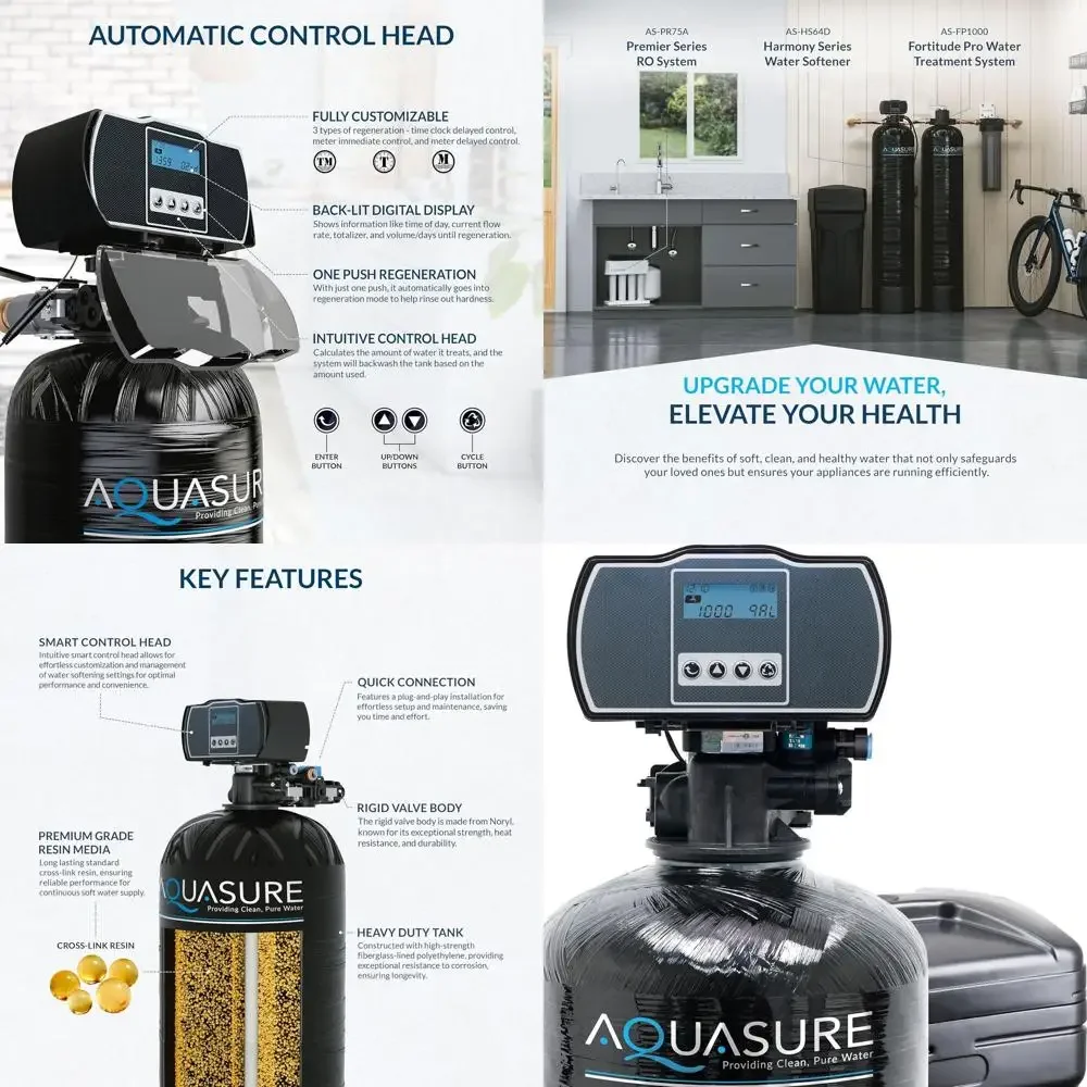 

48,000-Grain Capacity Digital Water Softener with High-Efficiency Metered Control