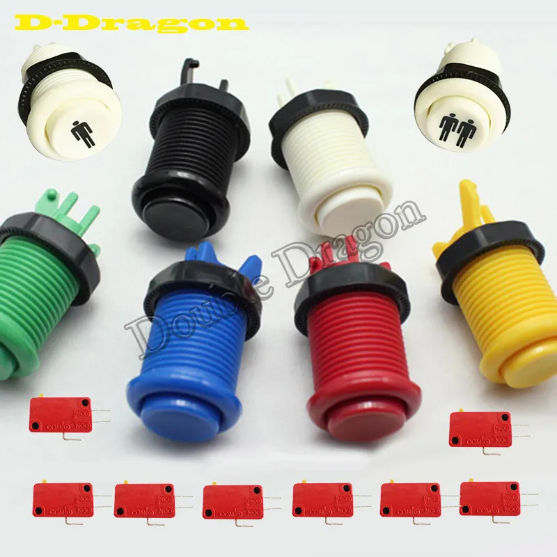 8pcs Macaron American Style Jamma Arcade Long Push Button Durable HAPP Style Switch button with 3 terminal microswitch