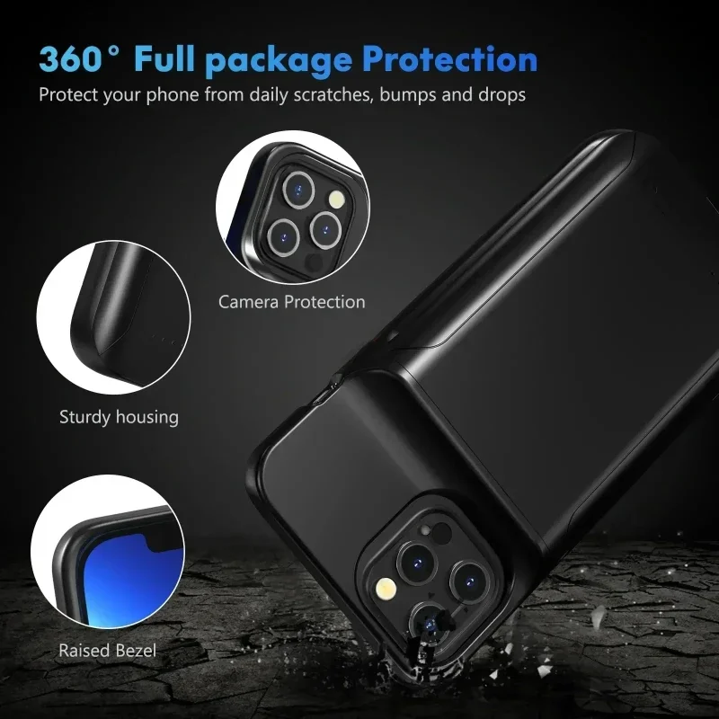 6800Mah New  Battery Charger Case For iphone 14 Plus 15 Pro 12 Pro Max 11 Pro X XS XR XS Max 6 6S 7 8 Plus Battery Case Pow