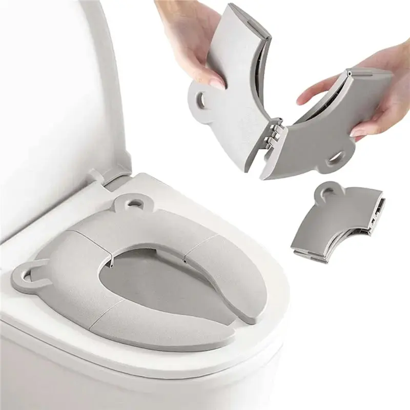 A41I كرسي حوض للأطفال/حصيرة قابلة للطي مرحاض محمول للأطفال كارتون للسفر في الهواء الطلق فندق دائرة جلوس مريحة #3