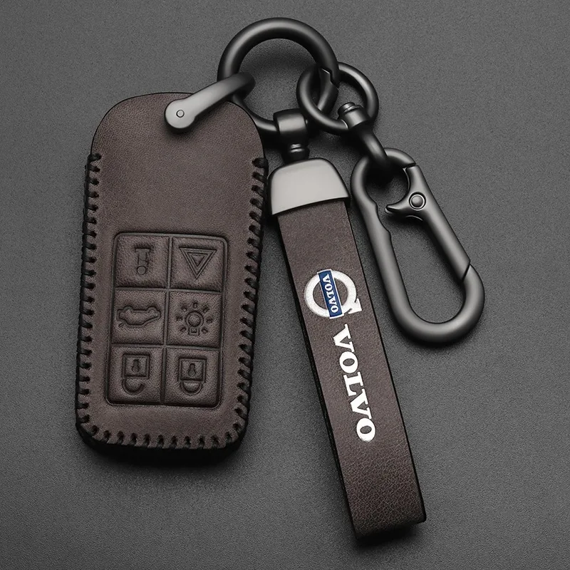 High Quality Leather Car Key Case Cover Shell Holder Protector For Volvo S40 S60 S80 S90 XC60 XC70 XC90 V40 V60 Auto Accessories