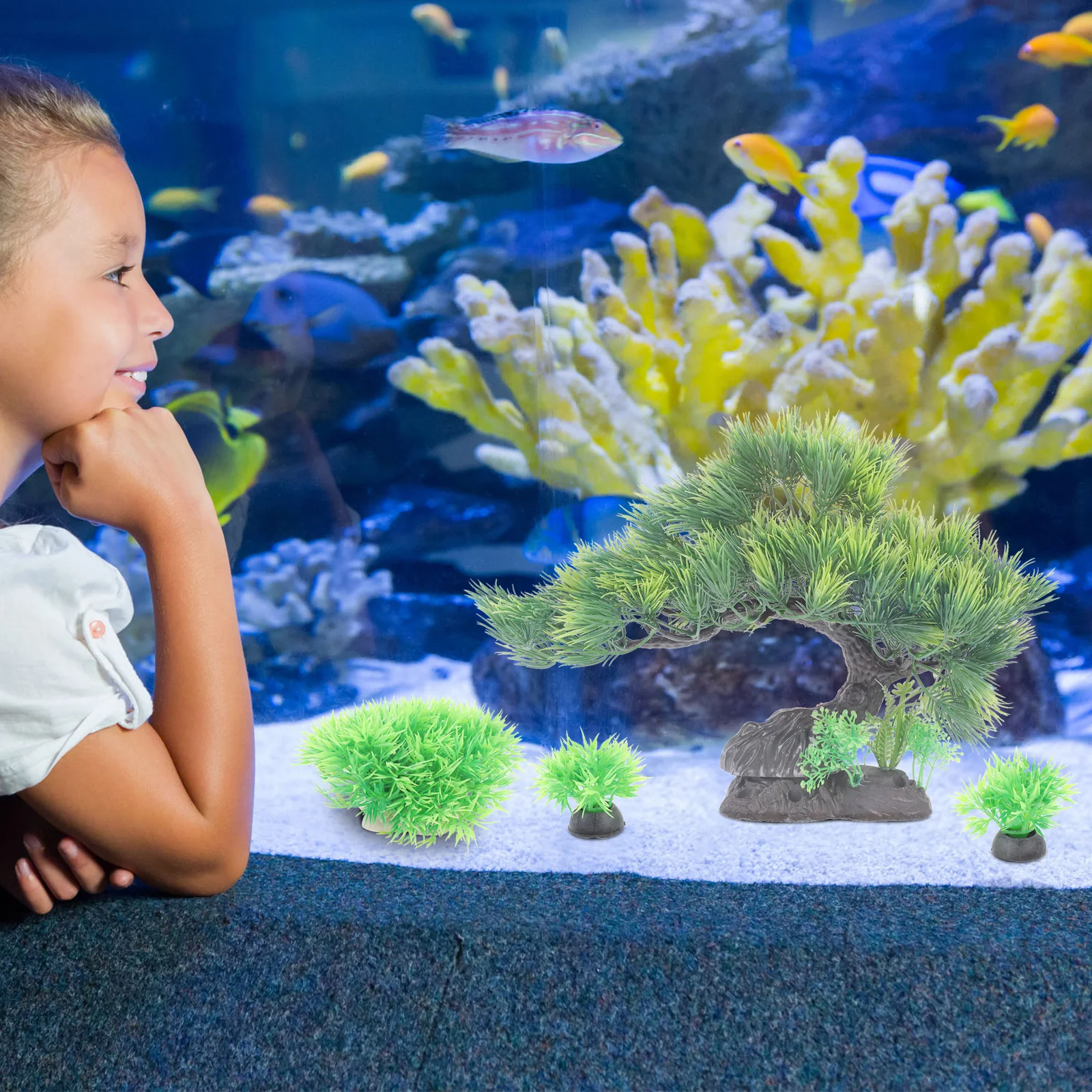 

1Set Simulation Pine Tree Decor Realistic Resin Aquarium Ornament Fish Tank Landscape Enhance Visual Appeal Nature Look