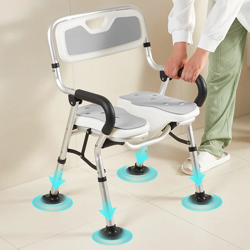 Women Shower Bathroom Chairs Footrest Ergonomic Grey Elderly Bathroom Chairs Disabled Designer Muebles Para El Hogar Furniture