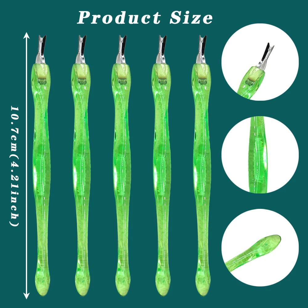 10 個透明キューティクルプッシャー 6 カラフルなツール完璧な爪高品質金属ヒントマニキュアペディキュアネイルアートケアツール