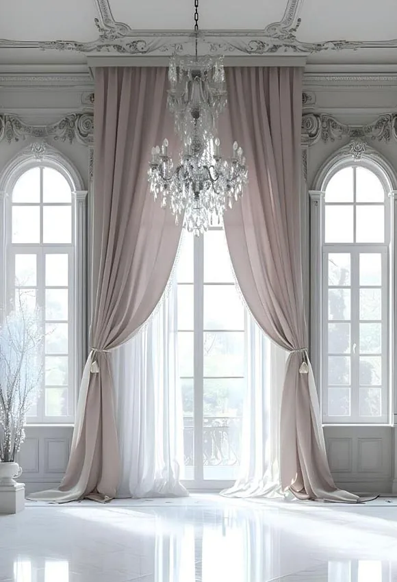 Mehofond 사진 배경 핑크 커튼, 화이트 실내, 성인 생일, 결혼식, 출산 초상화 장식, 사진 스튜디오 배경