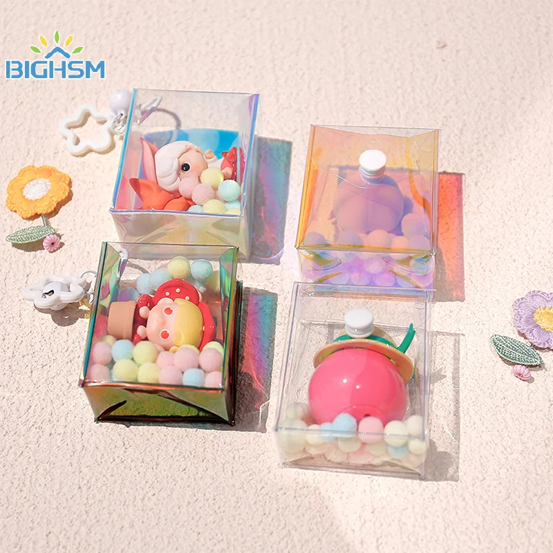 Transparent PVC Mystery Box Organizer Box Kawaii Pouch Keychain Bag Protect Toy Doll Storage Case Thicken Wallet Cute Doll Bag