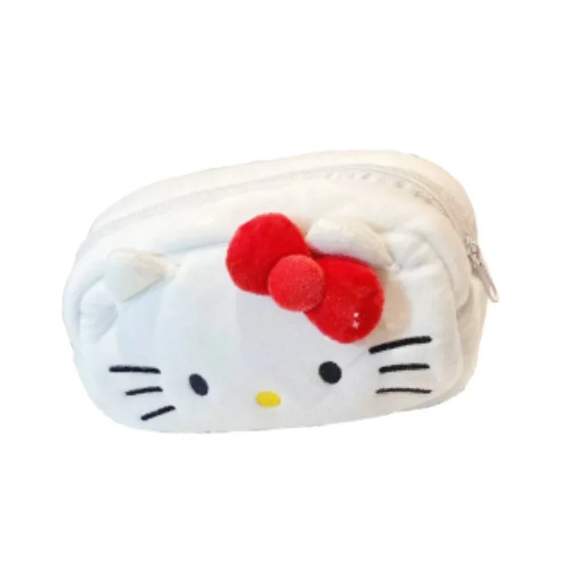 Hello Kitty peluche borsa a matita San Liou Cartoon Pen Bag Toy grande capacità soffice semplice carino studente borsa a matita femminile borsa per