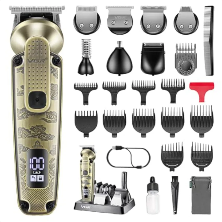 

095 Beard Trimmer for Men 7 in 1 Waterproof Cordl Hair Clippers and Trimmers Set Electric Razor Shavers TBlade Hair Trimmer Gro