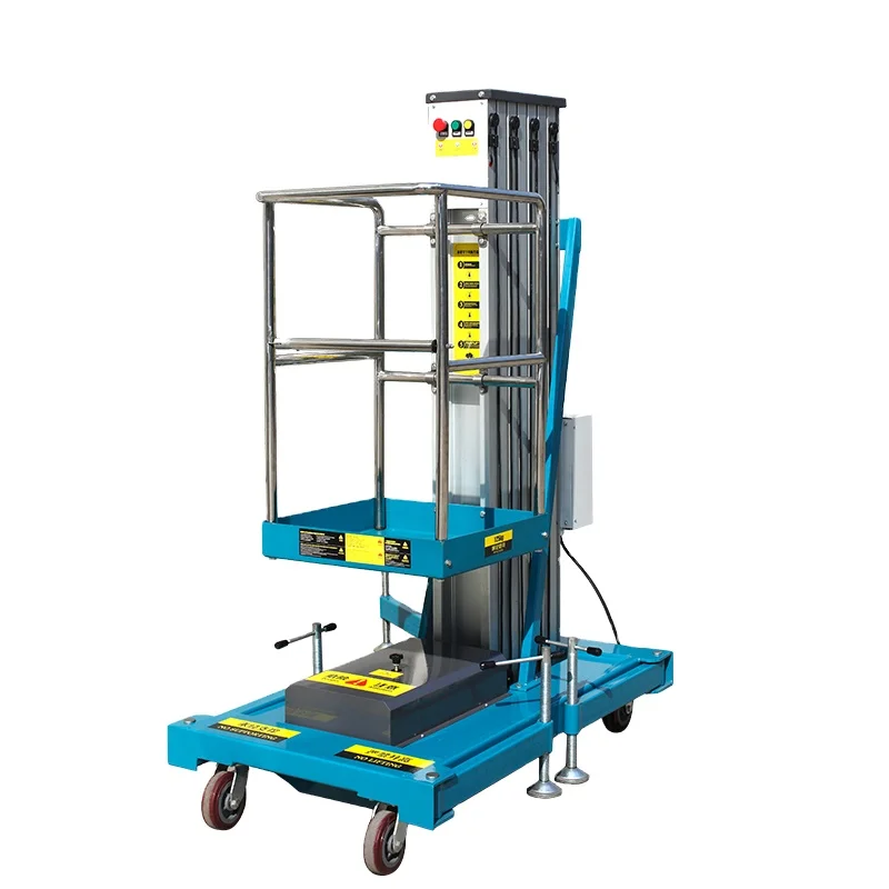 YG Customized Mobile Man Lifters Polyflon Anti-Abrasion Mobile Electric Single Side Aluminum Lift For Sale