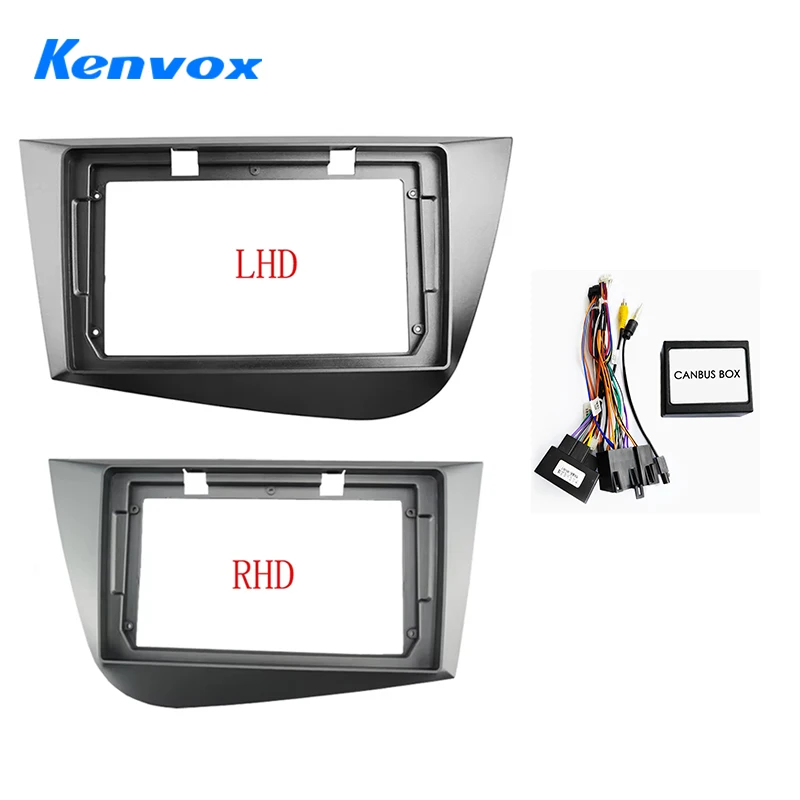 

Автомобильный радиоприемник Kenvox, стерео Fascia 2Din, рамка для Seat Leon 2 MK2 2005 2012, панельный DVD-плеер, кабель, адаптер Canbus, комплект приборной панели