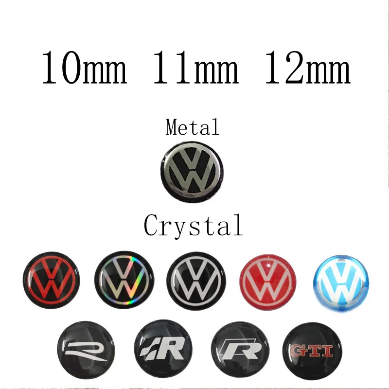 11mm Car Key Sticker Auto Control Keychain Emblem Accessories For Volkswagen VW Rline R GTI Golf Polo Passat Magotan Tiguan Bora