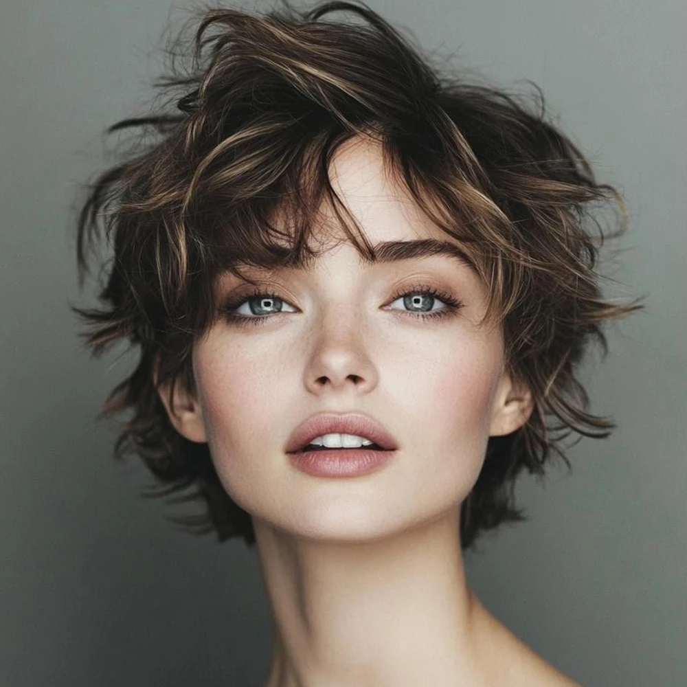 

Женский парик P4/27 Highlight, стрижка пикси, из натуральных волос, с челкой, машинная работа, сетка-основа Rose Net для быстрой смены прически, на каждый день