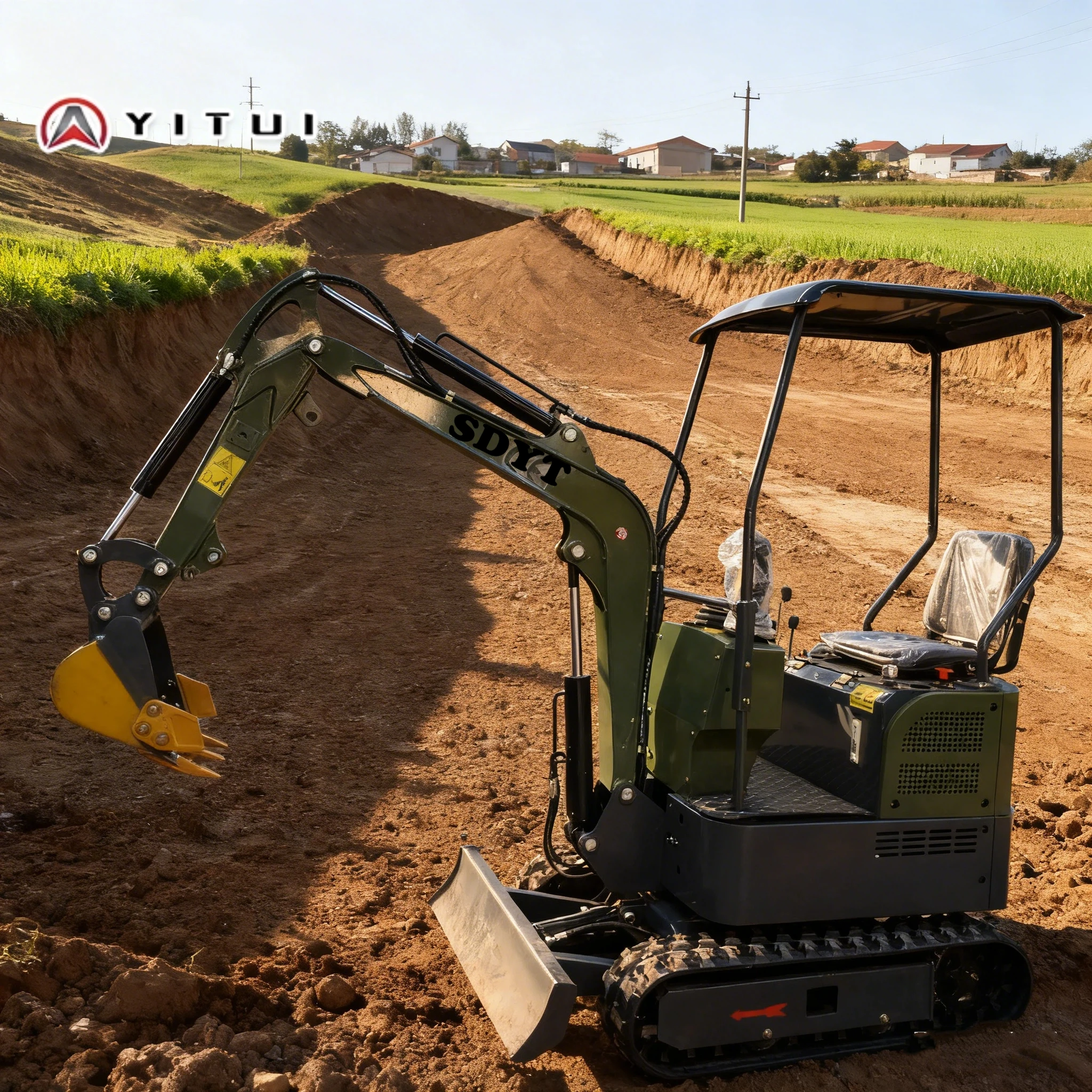 1,2 Tonnen Minibagger, hochwertiges Ce Epa Euro, 5-farbig, maßgeschneidert, mehrere Zubehörteile, kostenlose Lieferung, Fabrikversand