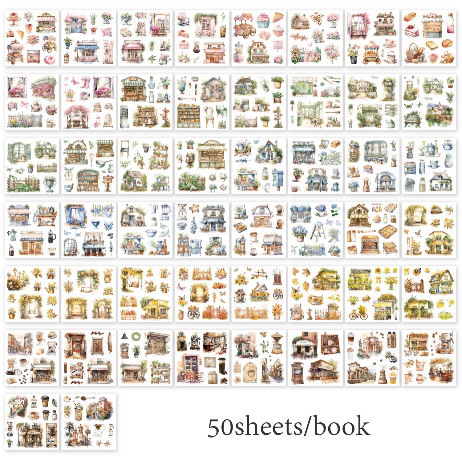 4 Stijl 50 Vellen/pak aardse serie sticker boek voor DIY handboek dagboek telefoon geval kalender fotolijst Laptop decoratie