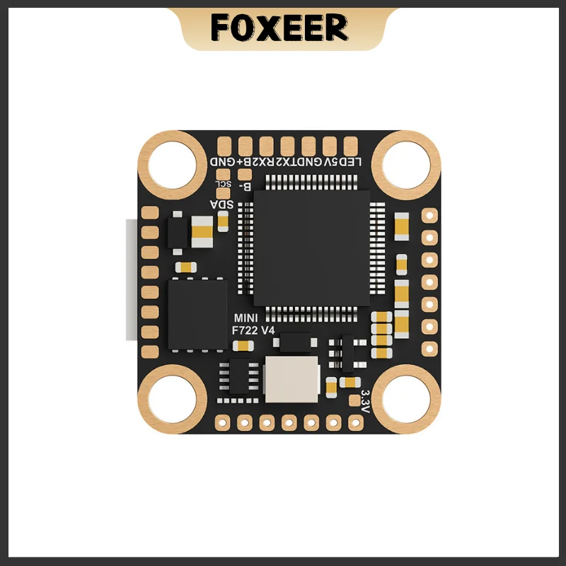 Foxeer F722 V4 Mini/F722 V4 Mini Pro 3-6S Flight Controller STM32F722RET6 CPU Built-in16M Flash Memory 5V/3A BEC OSD for Drone