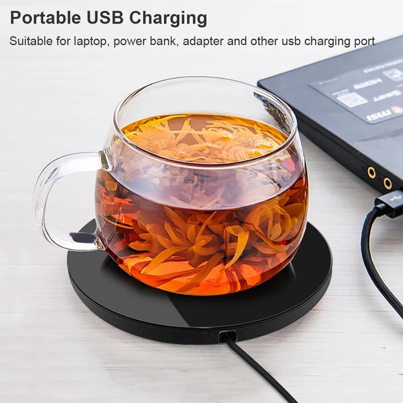 Vetro riscaldante per tazza di caffè, cuscinetto riscaldante USB riscaldamento elettrico latte acqua termostatica per scrivania da ufficio DC 5V casa facile da usare