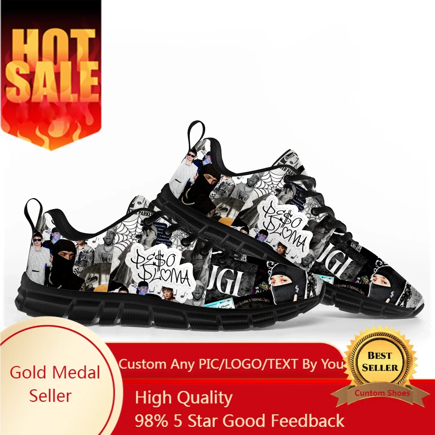 

Peso Pluma Singer Спортивная обувь Мужские женские подростковые детские кроссовки Ella Baila Sola Кроссовки для родителей и детей Обувь по индивидуальному заказу