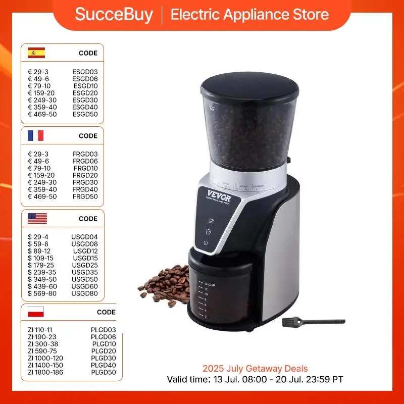 Vevor 40mm konische Grat mahlung Einstellung Kaffeebohne elektrische Mühle Mokka Espresso Einstellung Kaffee maschine für zu Hause und Küche
