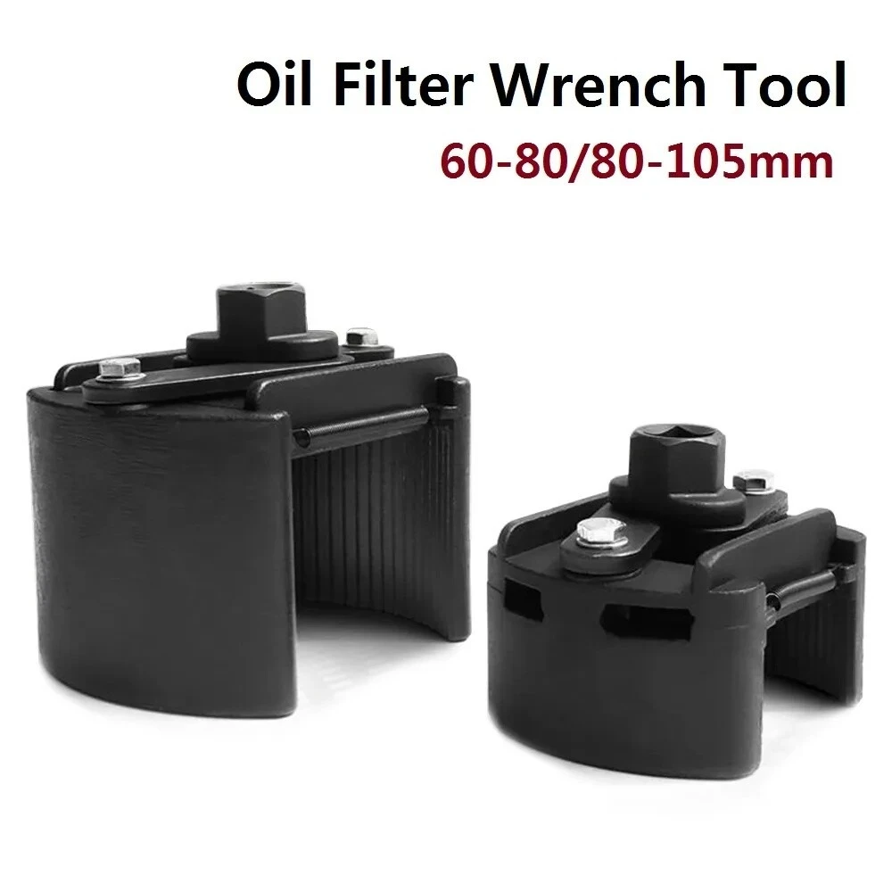 Einstellbarer Zweiklauen-Ölfilterschlüssel 60-105 mm, Filterentferner aus Stahl, Kraftstoffguss, Zweiklauen-Demontagewerkzeug
