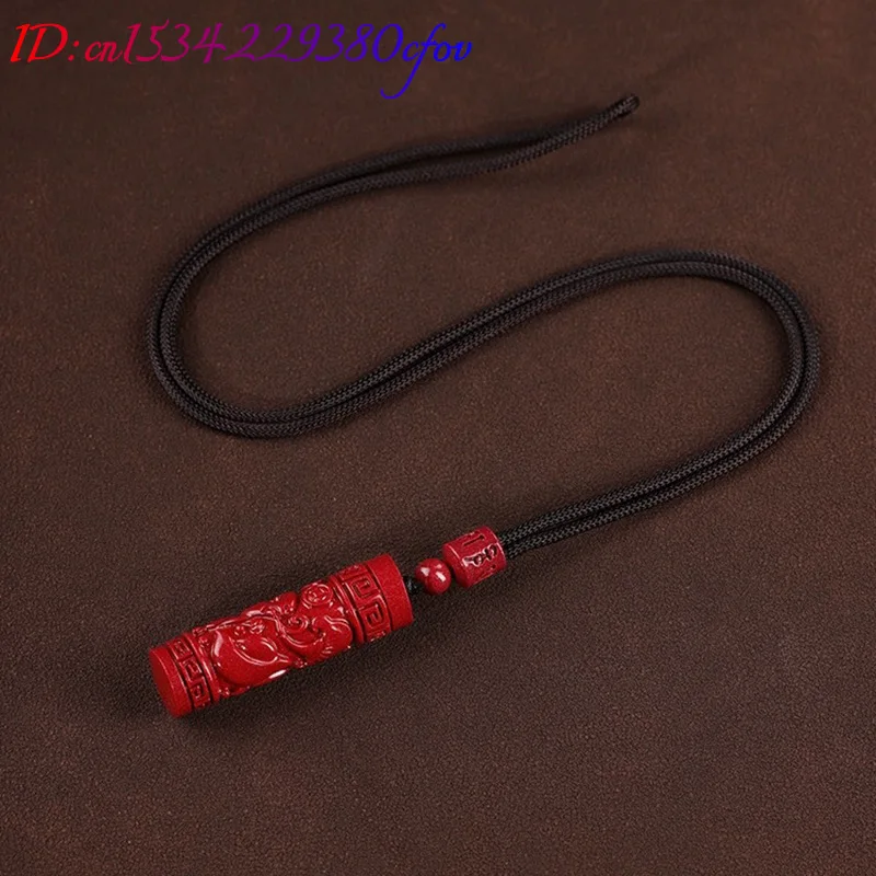 Customized Natural Red Cinnabar Chinese Zodiac Bucket Bead Pendant Jewellery Fashion New Lucky Amulet Amulet Gift Women Men