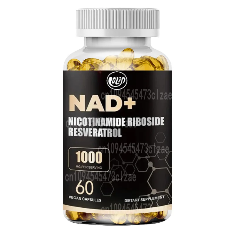 NAD Supplement 60 Capsules - Liposomal Nicotinamide Nucleoside Containing Trans Resveratrol and Quercetin -1000 Milligrams