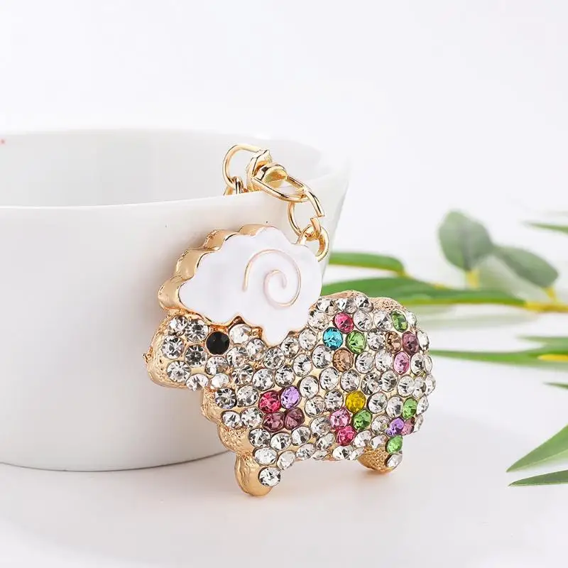 Zodiak-Ziegen-Schlüsselanhänger mit Strasssteinen, Funkelnder Voll-Strass-Schlüsselring, 1 Stück, Niedlicher Schlüsselanhänger als Brautjungferngeschenk, Handtaschenanhänger – Detail 6