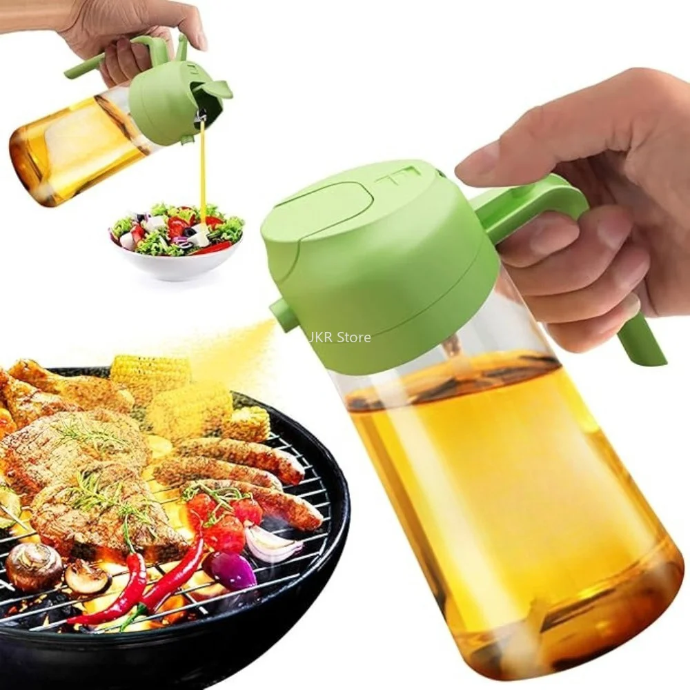 2 in 1 Olive Oil Sprayer Dispenser Bottle Large Capacity Spray Pour Oil Bottle for Kitchen Cooking BBQ Frying Camping