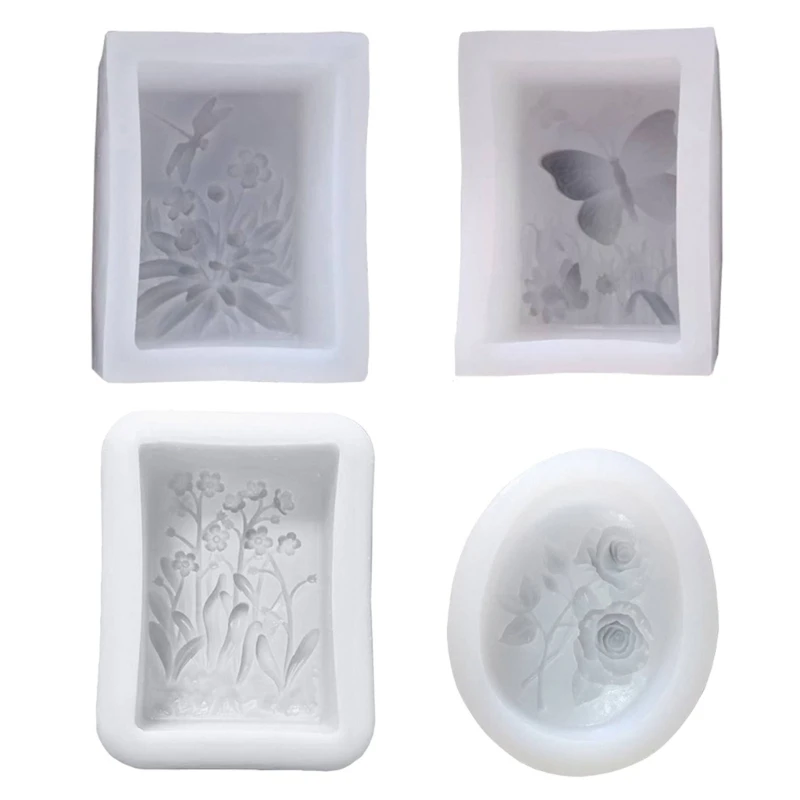 Safe Silicone Baking Mould Featuring Orchids Grass Dragonflies Butterfly Designs for Enthusiasts