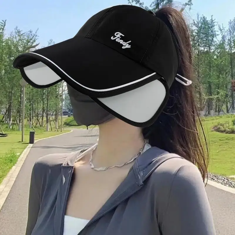 Sunscreen Hat Retractable Baseball Caps Sun Visor Hats Quick-Drying Outdoor Sports Sunscreen Hat Summer Sun Protection Visor For