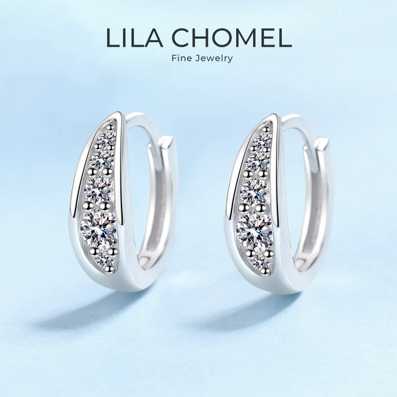 

Wife Birthday Gift 18K White Gold Valentines Day Earrings 0.256CT Moissanite Diamond Girl Friend PT950 Women Wedding Party Lover