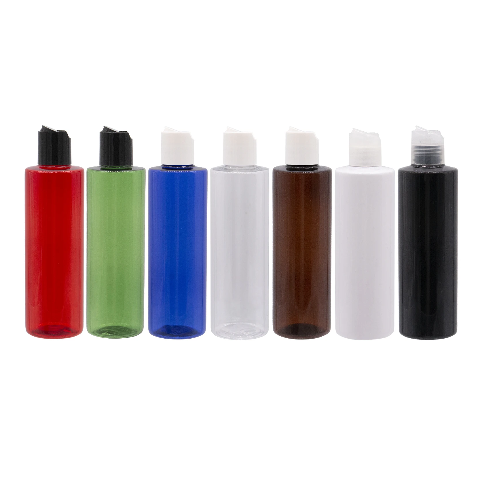 24pcs 100ml 120ml 150ml 200ml 250ml Empty Plastic Disc Top Cap PET Press Lid Bottles For Essential Oil Liquid Soap